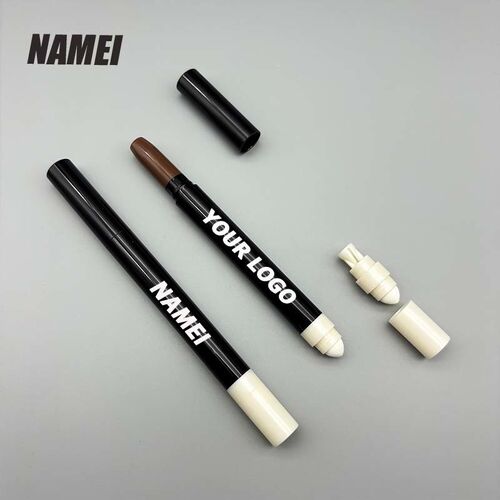 최신 회사 블로그 Custom Dual Twist Cosmetic Pencil Empty Tube With Applicator Brush Packaging