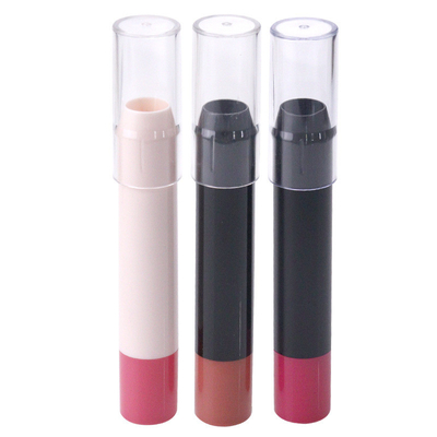 좋은 가격 로고 인쇄 흰색 검은 둥근 모양 빈 입술 발암 빨강 컨테이너 기초 concealer 스틱 튜브 온라인으로
